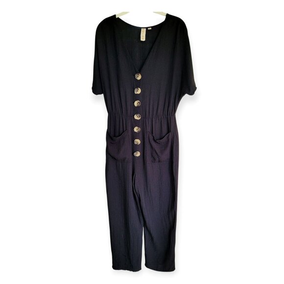 Anthropologie Dolan black Tami tencel cropped jumpsuit size XS EUC - Picture 4 of 15